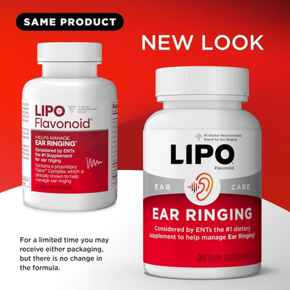 LIPO Ear Ringing Relief Supplement - Relief for Ringing Ears - Calcium for Daily Ear Health Support - 150 Caplets